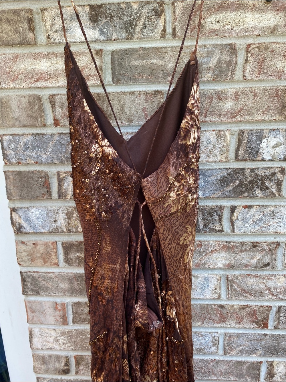 Rare Vintage Y2K Shaina June Beaded Silk Burnout Fairy Prom Dress - Picture 13 of 16